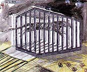1996. ASAMBLAGE, TÉCNICA MIXTA SOBRE PAPEL, 50 X 60 CM