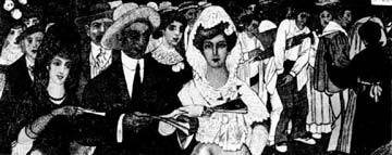 Cartel de toros, original del pintor Arrue, para las corridas bilbaínas del año 1909.