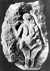 Relief féminin de Laussel (Dordogne). Gravettien. 