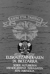 IX Biltzarraren esku egitarauaren aurrealdea.
