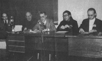 Biltzarreko inaugurazio eguna. Amatiño, Haritshelhar, Ardanza, Villasante, Satrustegi.