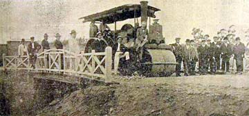 Prueba de resistencia del puente sobre el Arroyo Malvín. Enero de 1918