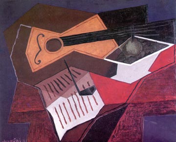 Guitarra y frutero, 1926 de Juan Gris