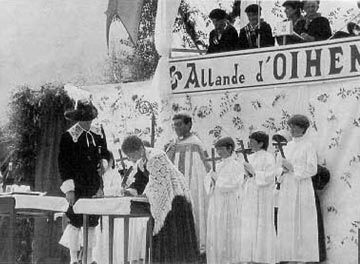 Détail de la représentation de la pastorale Allande d´Oihenart, ã Muskildi (Soule).