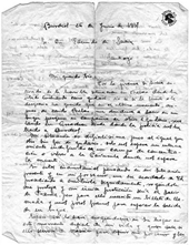 Carta solicitando ayuda a America