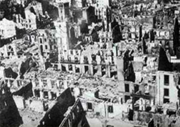 Imagen de la villa tras el bombardeo