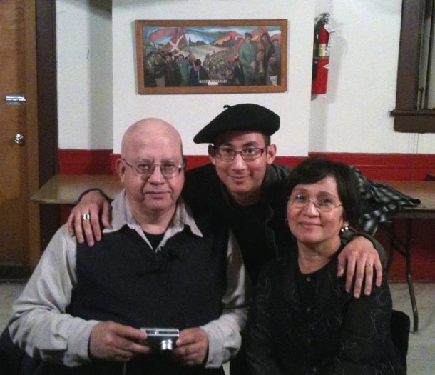 José with parents at the Euzko-Etxea of New York